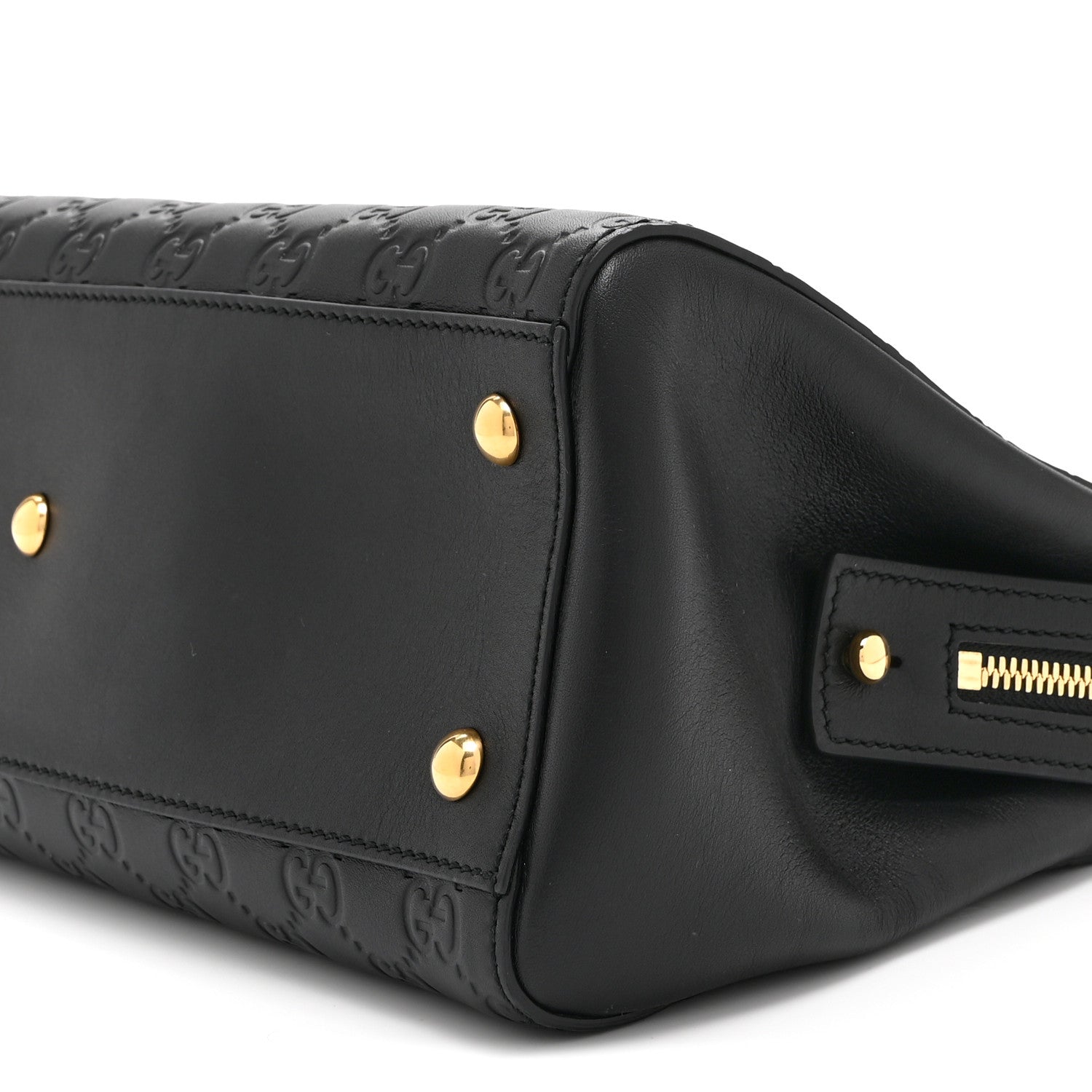 Gucci Guccissima Signature Medium Shoulder Tote Bag Black 11 of 12
