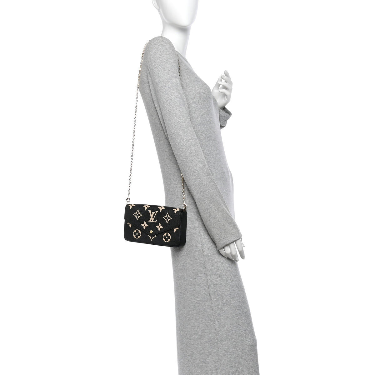 Louis Vuitton Empreinte Monogram Giant Felicie Pochette Black Beige 2 of 9