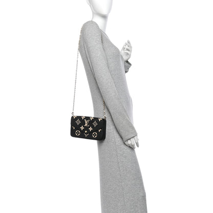Louis Vuitton Empreinte Monogram Giant Felicie Pochette Black Beige 2 of 9