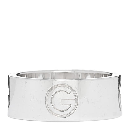 Gucci Sterling Silver G Cutout Band Ring 58 8.25 1 of 7