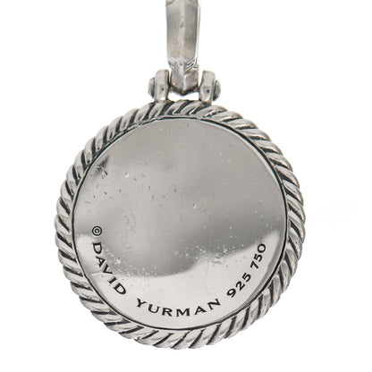 David Yurman Sterling Silver 18K Yellow Gold Diamond Moon & Star Amulet Charm 3 of 4
