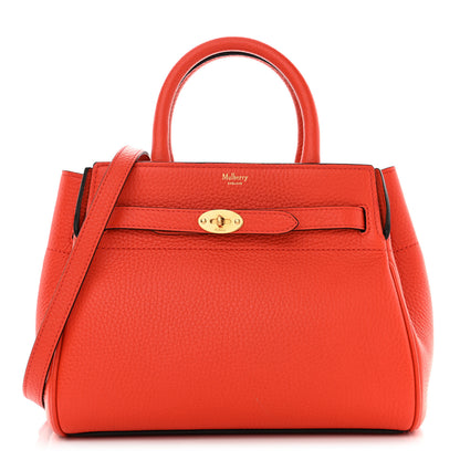 Mulberry Classic Grain Calfskin Belted Bayswater Tote Coral Orange 1 of 11