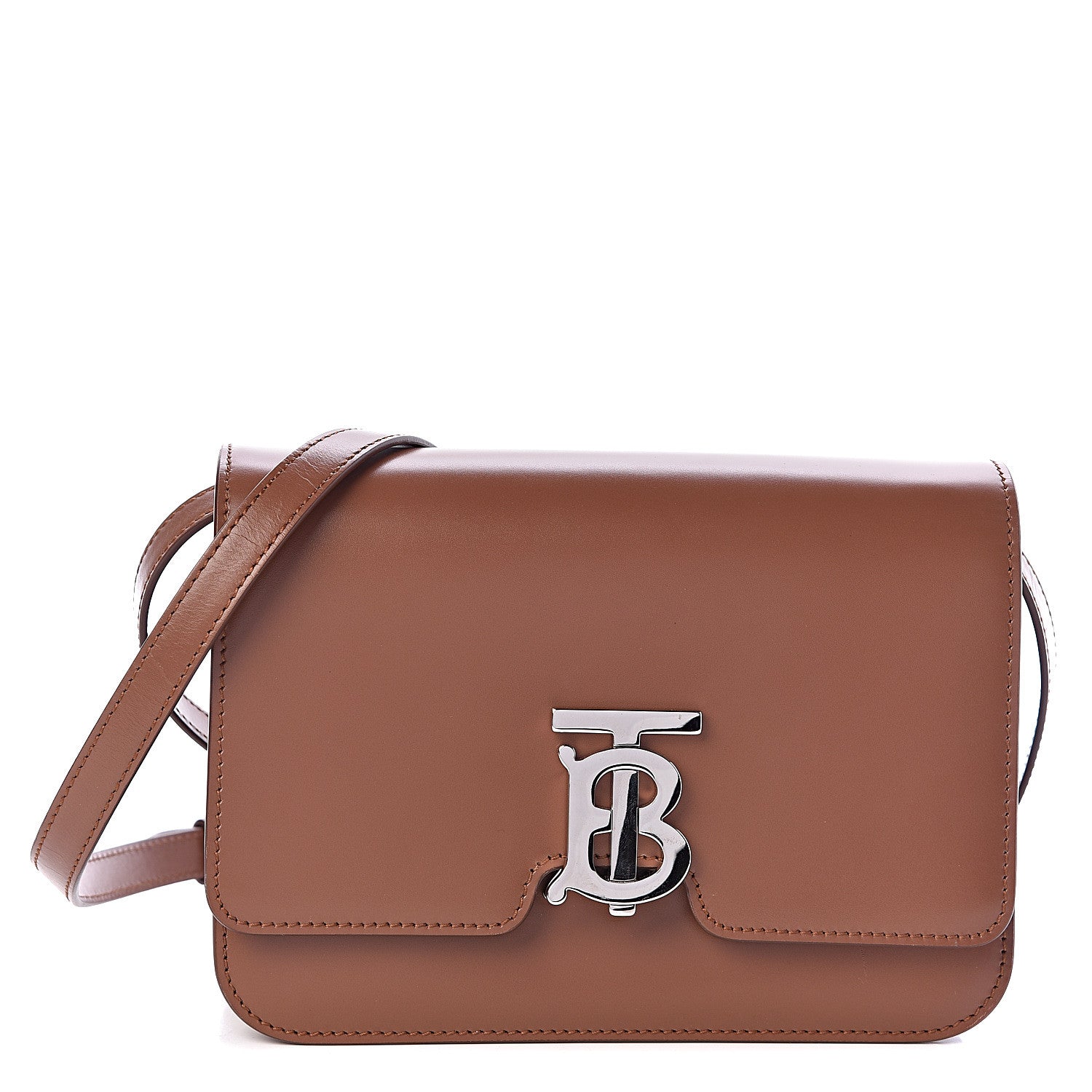 Burberry Calfskin Small TB Bag Malt Brown 1 of 9
