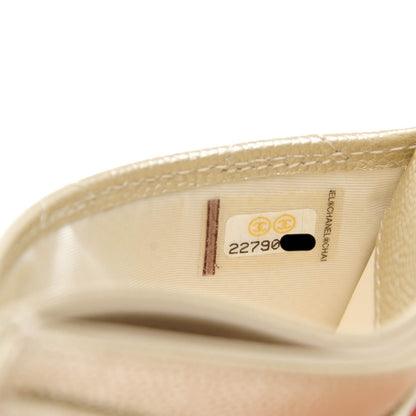 Chanel Metallic Caviar Quilted Card Holder Light Gold 8 of 8