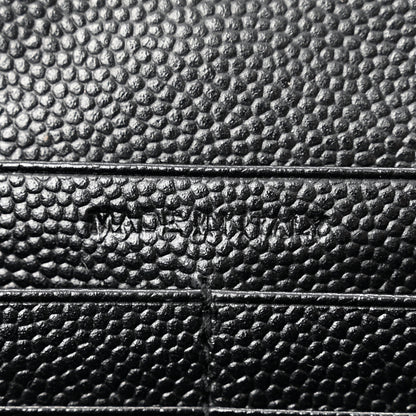 Saint Laurent Grain De Poudre Matelasse Chevron Monogram Chain Wallet Black 6 of 10