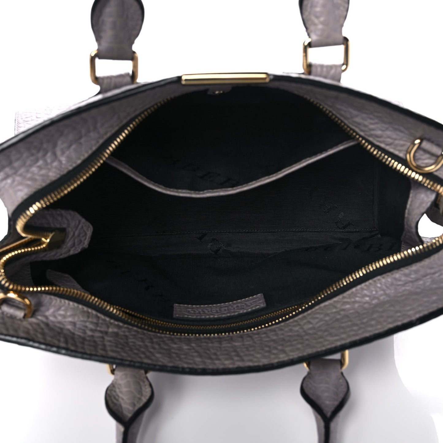 Signature Grain Medium Clifton Bag Grey