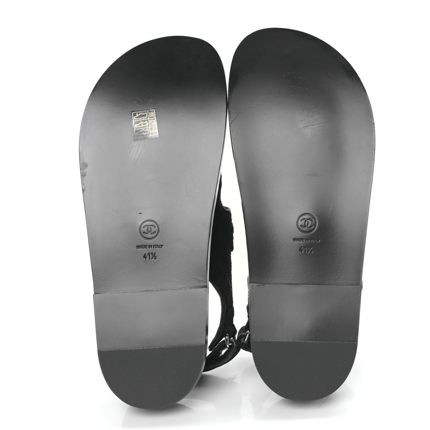 Chanel Fabric Velcro Dad Sandals 41.5 Black 6 of 8