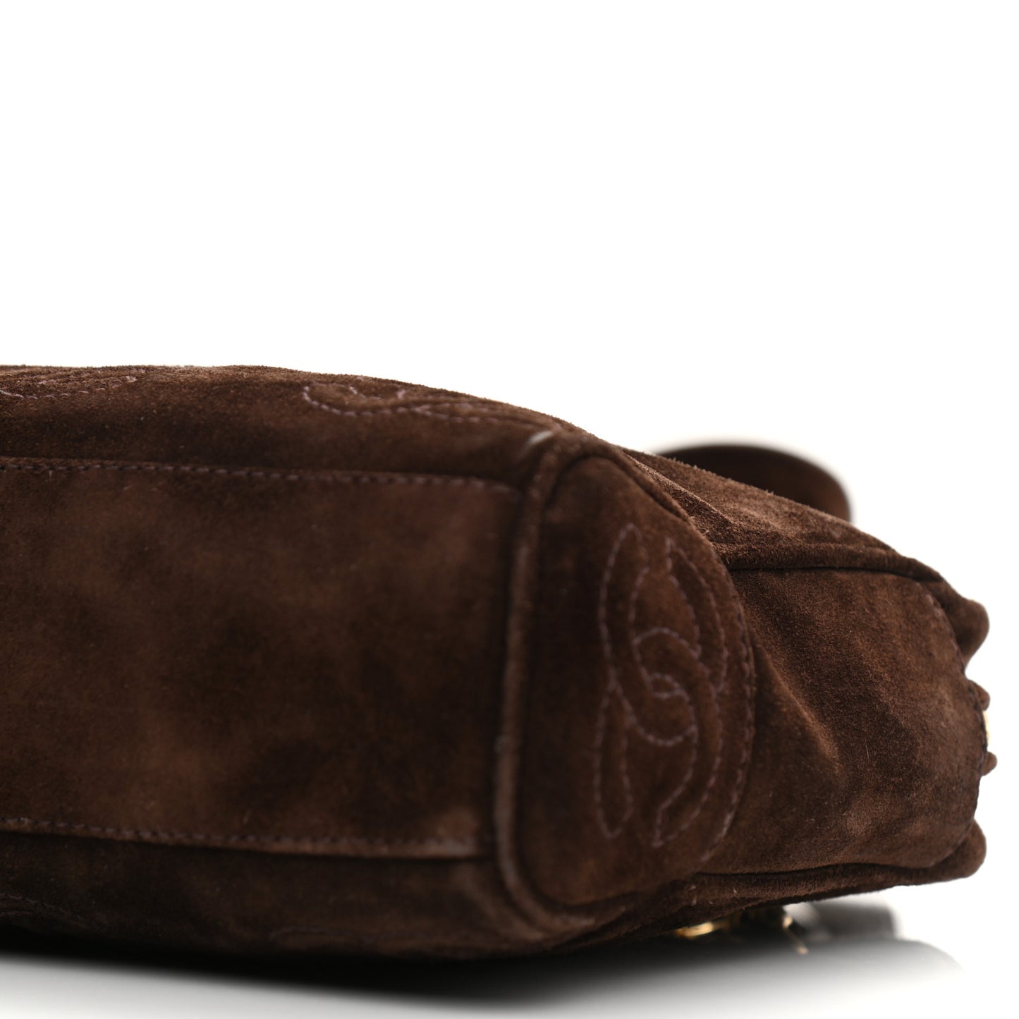 Suede CC Shopping Tote Dark Brown
