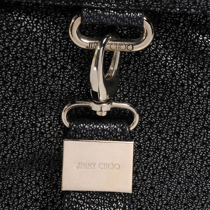 Jimmy Choo Metallic Leather Perforated Bardia Hobo Black 5 of 10