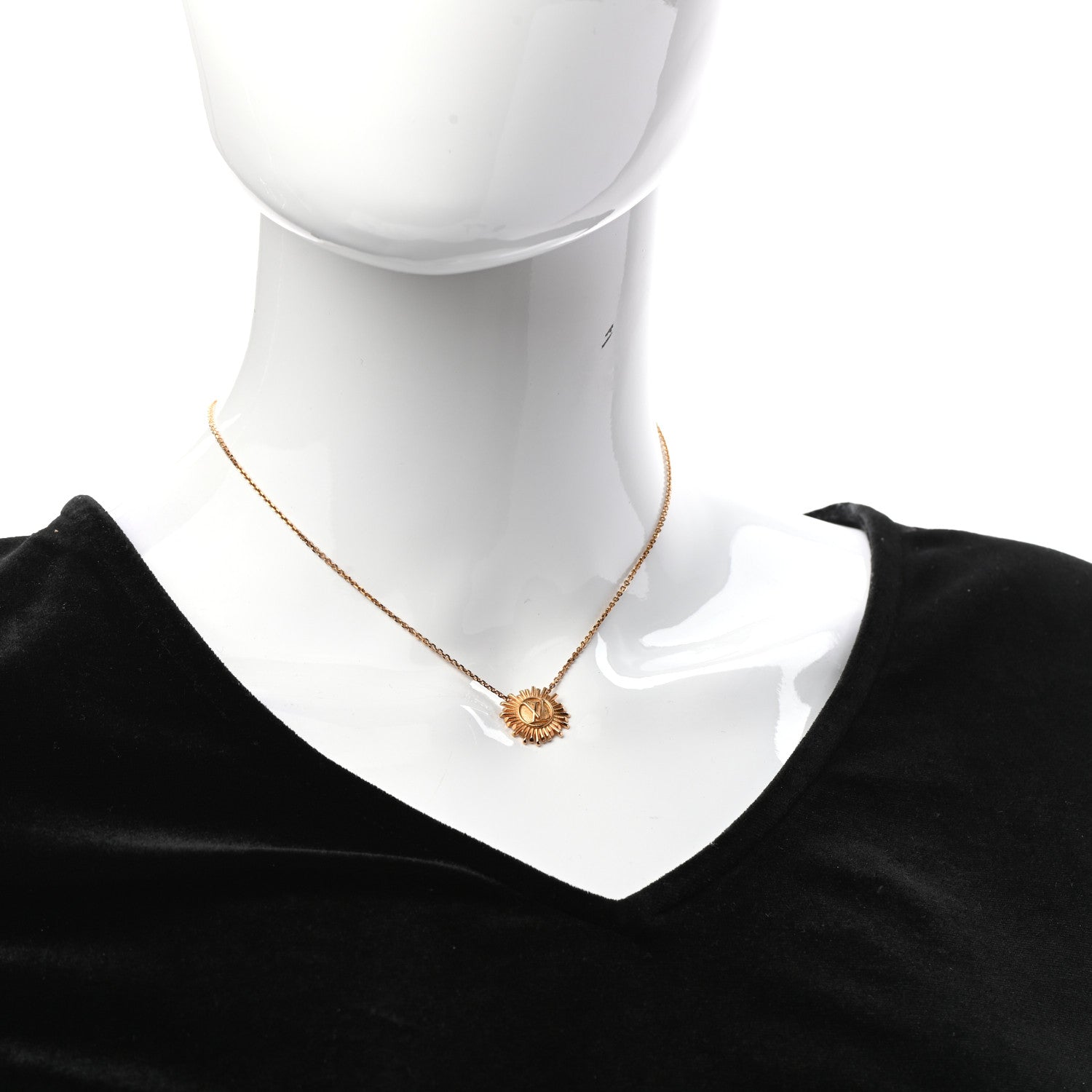 Louis Vuitton Brass Vendome Necklace Gold 2 of 6