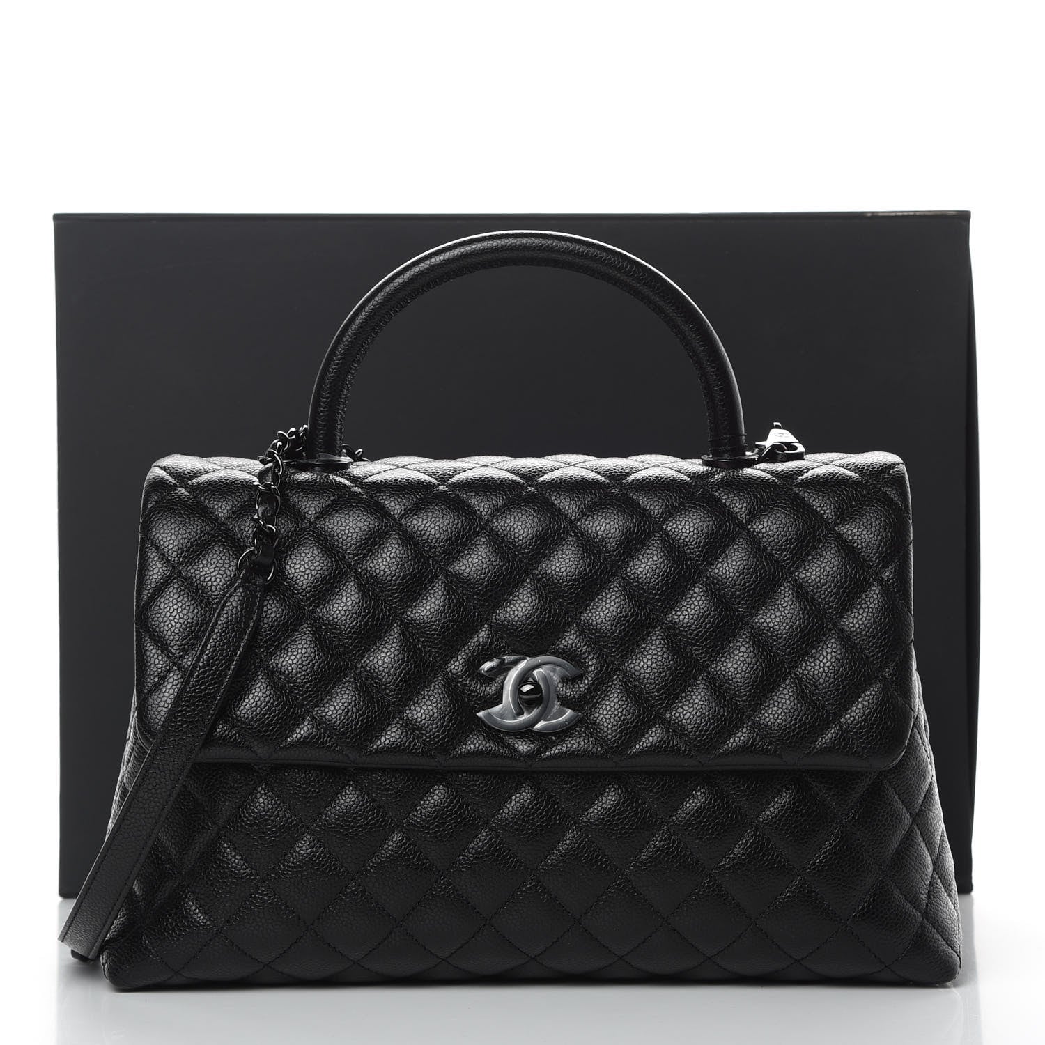 Chanel Caviar Quilted Medium Coco Handle Flap So Black 13 of 13