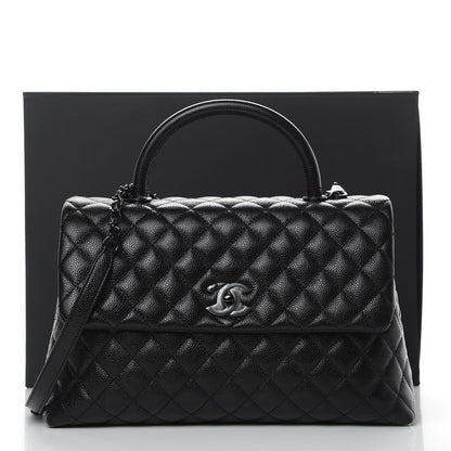 Chanel Caviar Quilted Medium Coco Handle Flap So Black 13 of 13