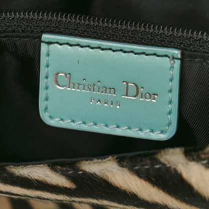 Christian Dior Pony Hair Leopard Print Malice Shoulder Bag White Black Blue 6 of 11
