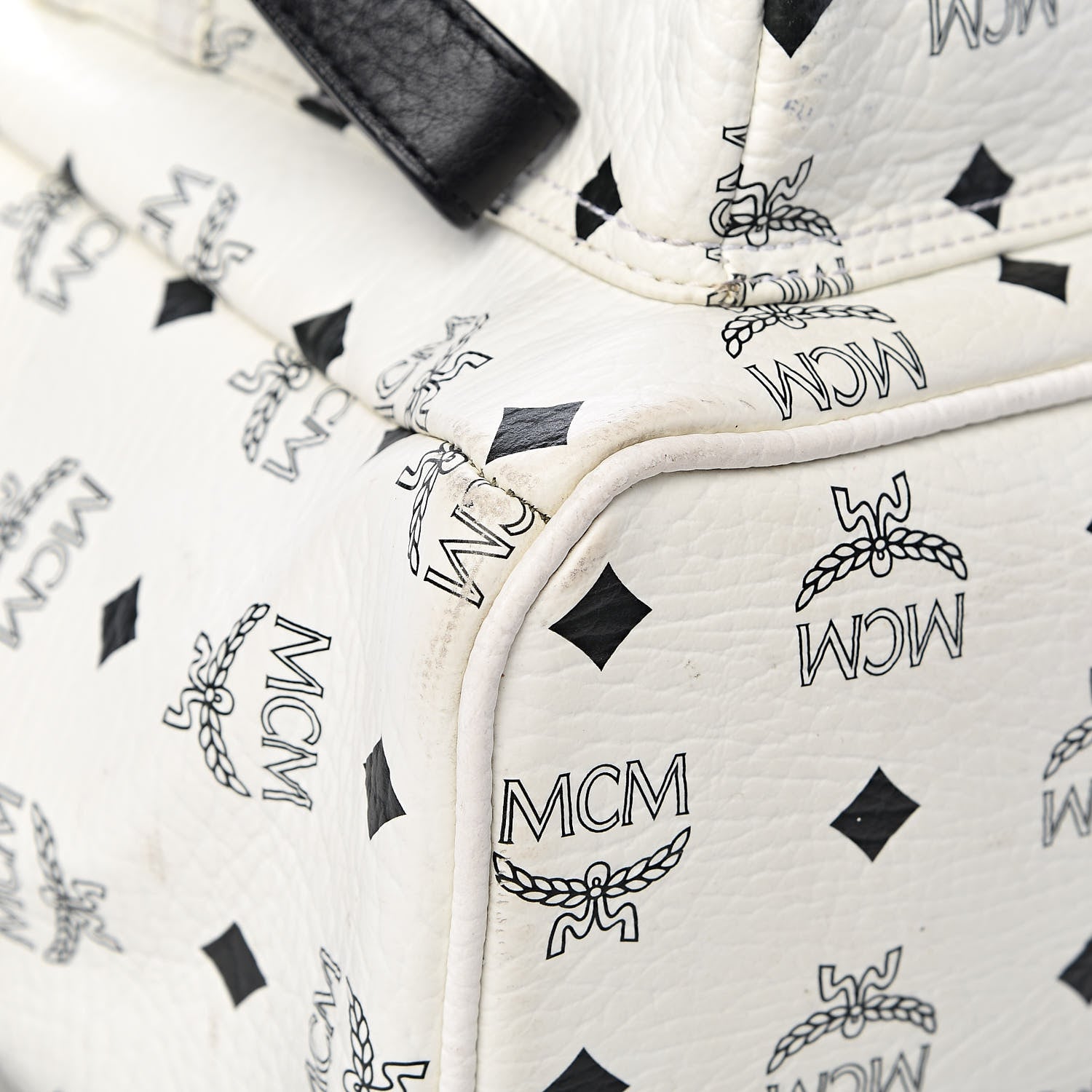 MCM Visetos Medium Studded Stark Backpack White 10 of 18