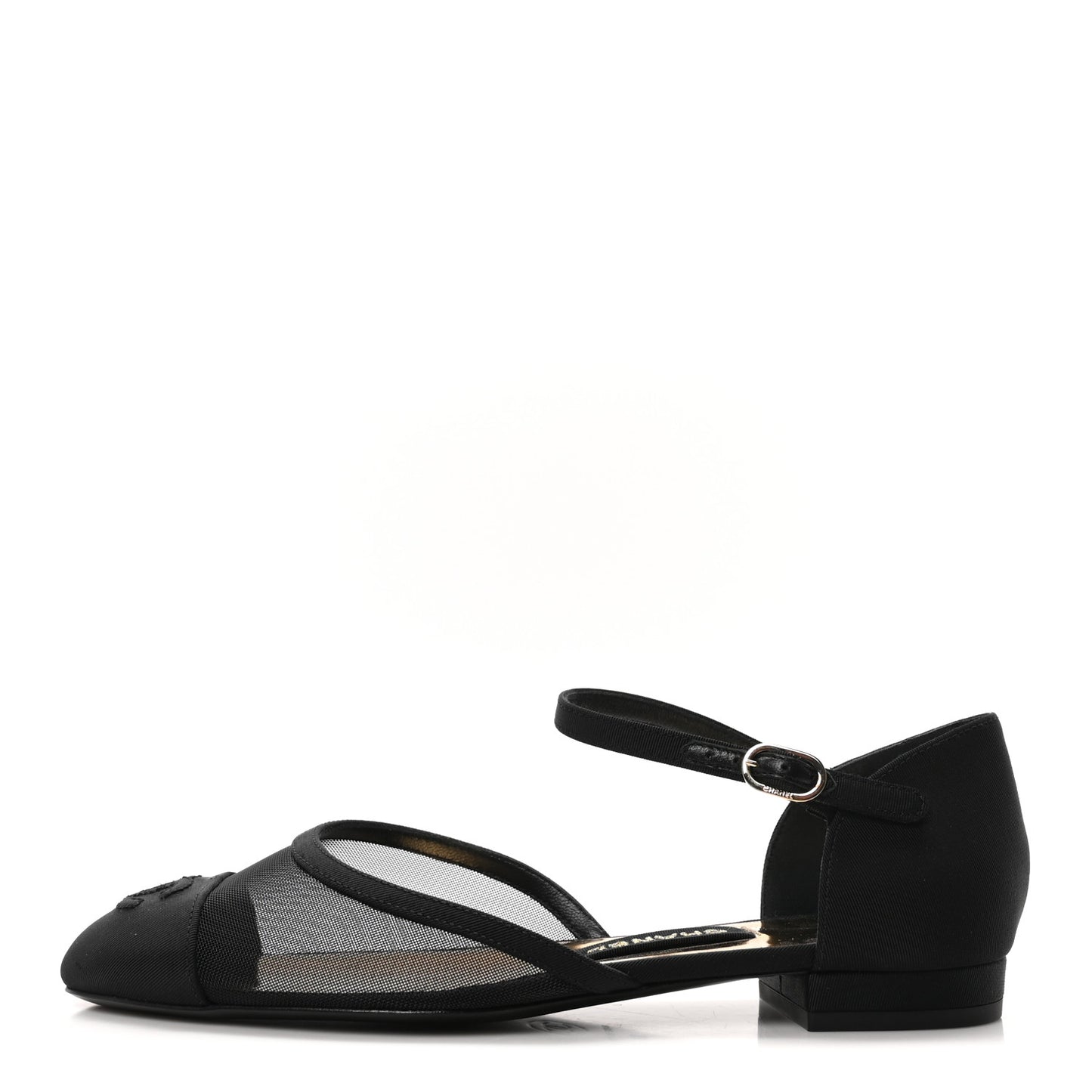 Mesh Grosgrain Cap Toe CC Flats 36 Black