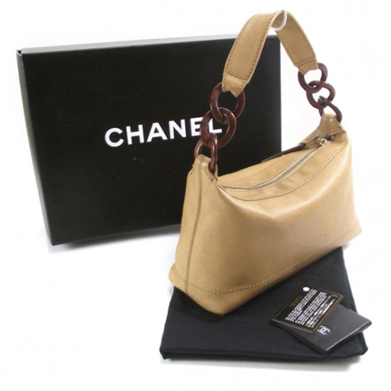 Chanel Caviar CC Wood Chain Hobo 3 of 11