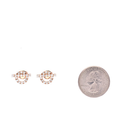 Hermes 18K Rose Gold Diamond Finesse Earrings 2 of 6