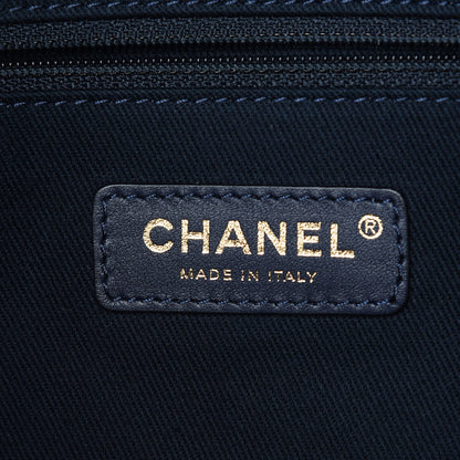 Chanel Woven Straw Raffia Small Deauville Tote Blue 8 of 11