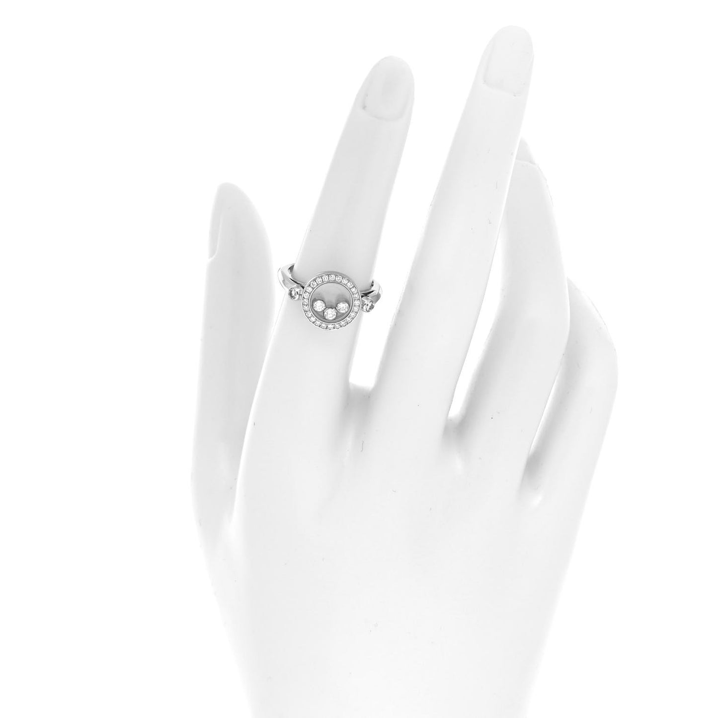 18K White Gold Happy Diamonds Circle Ring 51 5.75