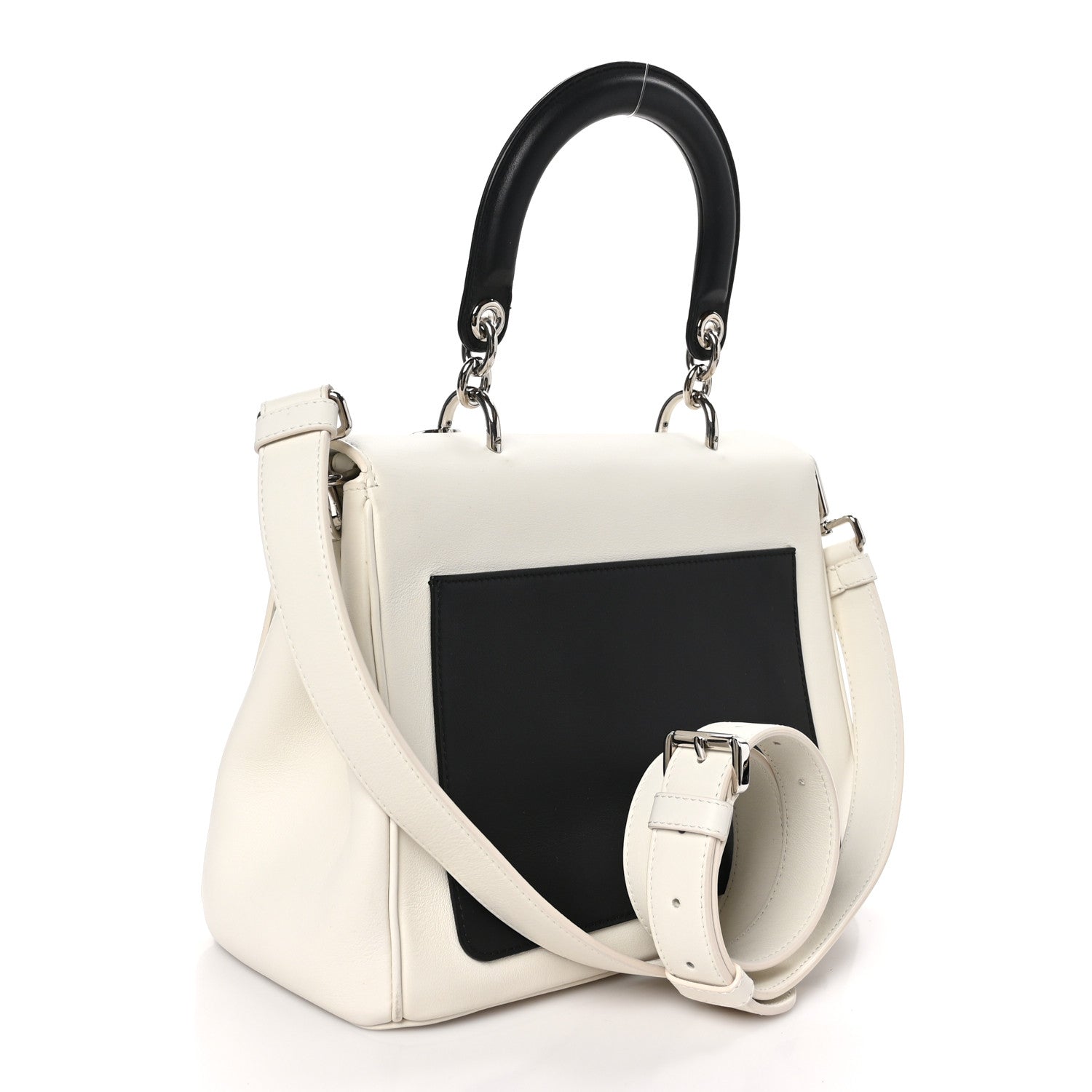 Christian Dior Smooth Calfskin Bi-Color Small Be Dior Flap White Black 3 of 11