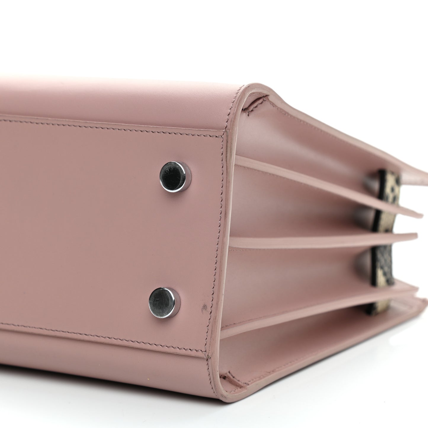 Calfskin Embossed Python Baby Sac De Jour Powder Pink