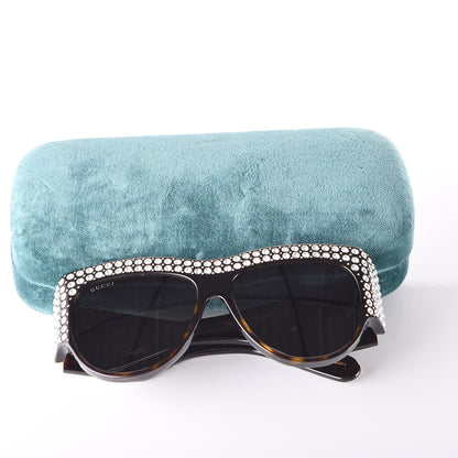 Gucci Acetate Crystal Oversize Hollywood Forever Sunglasses GG0144S Tortoiseshell 8 of 8