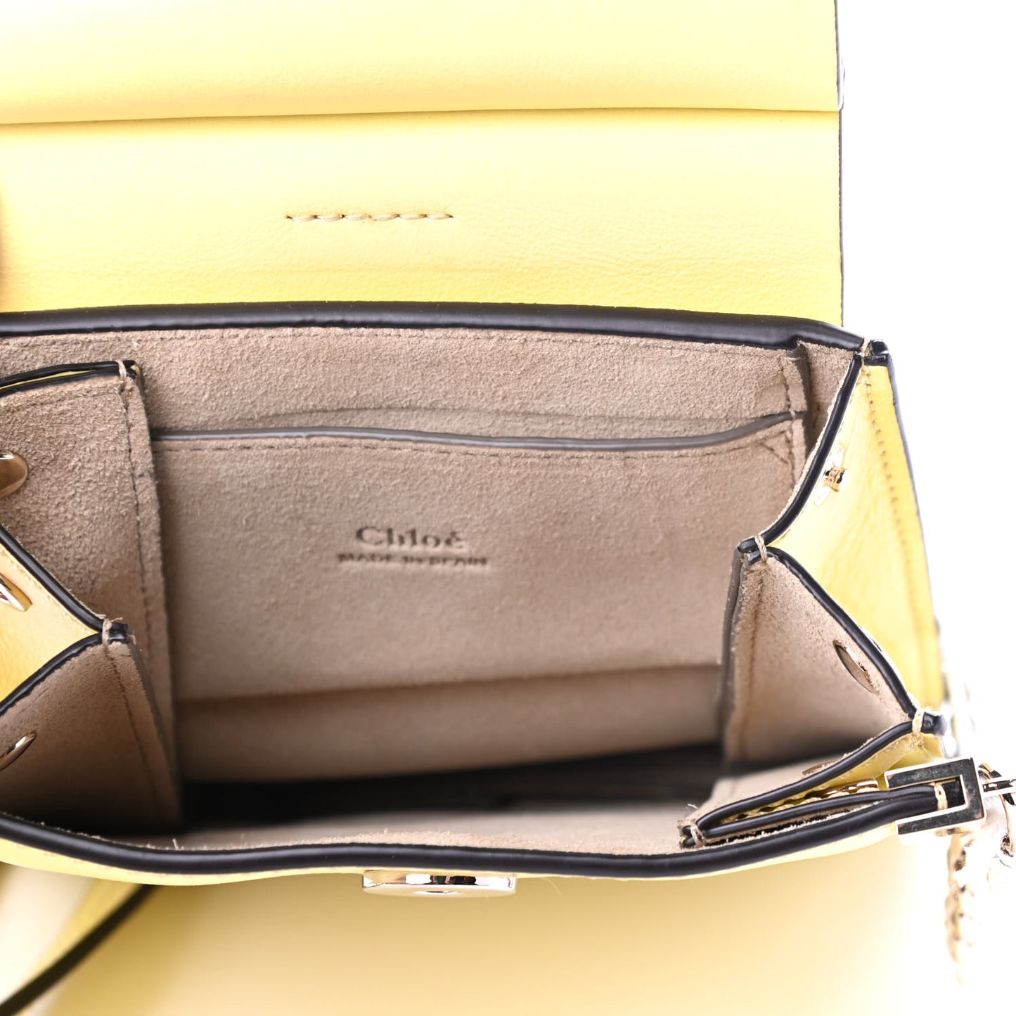 Suede Calfskin Mini Faye Bracelet Bag Lemonade