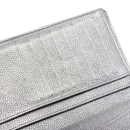 Chanel Metallic Caviar Quilted Yen Wallet Silver 13 of 14