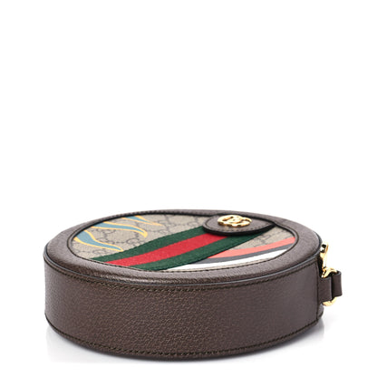Gucci GG Supreme Monogram Equestrian Web Mini Ophidia Round Shoulder Bag Brown 7 of 7
