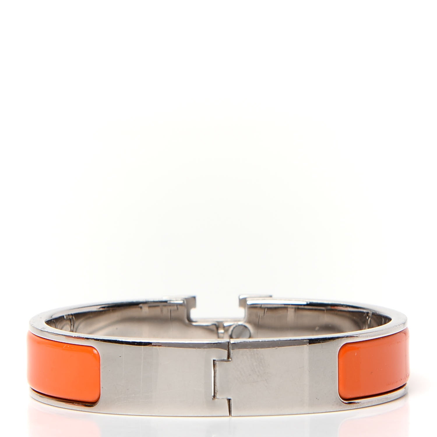 Hermes Enamel Narrow Clic Clac H Bracelet GM Orange 3 of 4