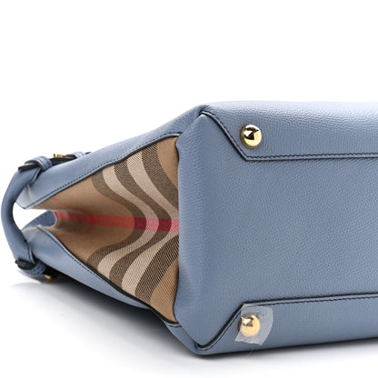 Burberry Derby Calfskin House Check Medium Banner Tote Slate Blue 9 of 11