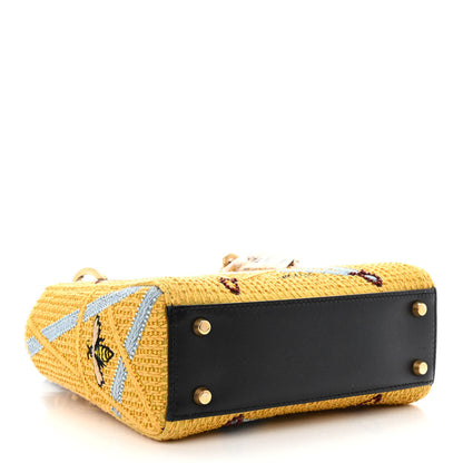 Christian Dior Canvas Embroidered Swords Mini Lady Dior Yellow Multicolor 4 of 11