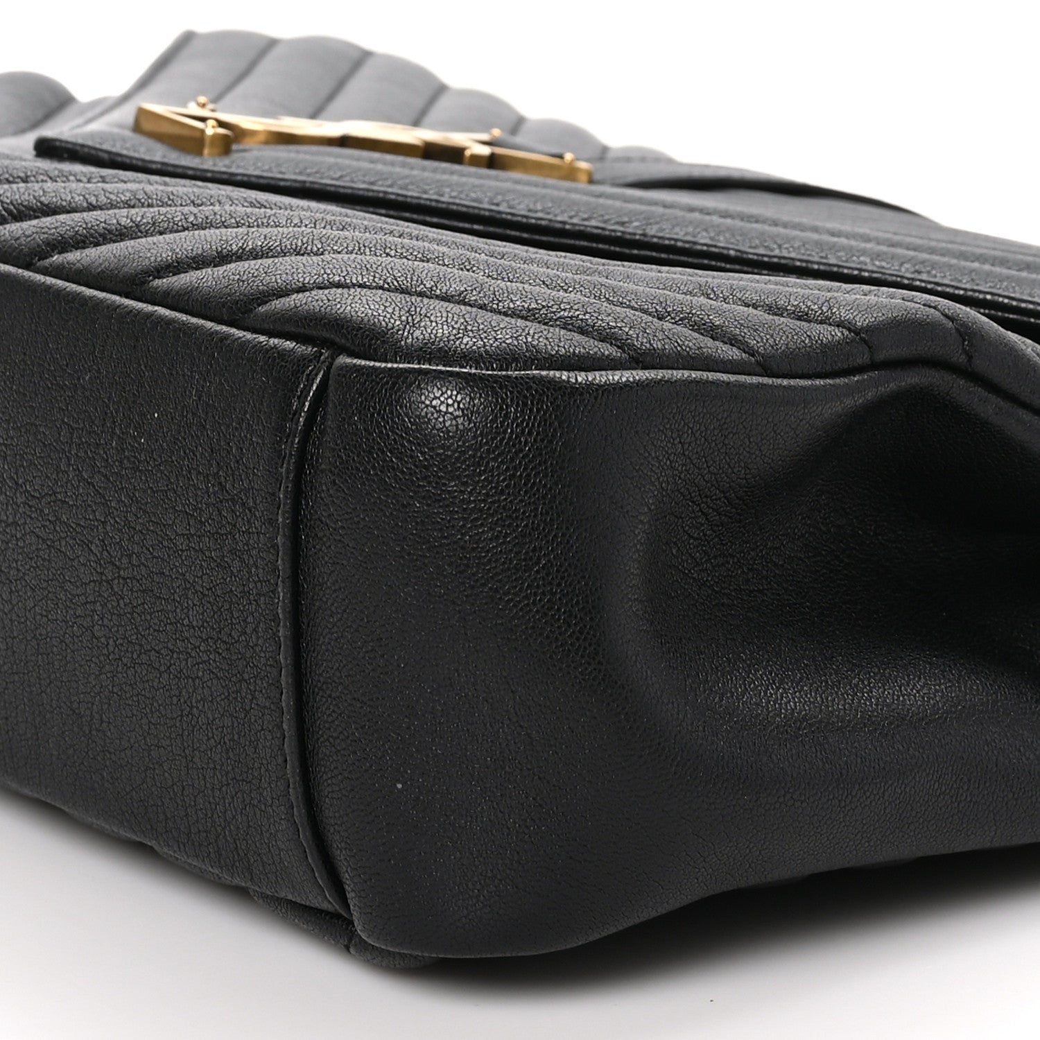 Saint Laurent Sheepskin Matelasse Chevron Monogram Large College Satchel Black 11 of 11