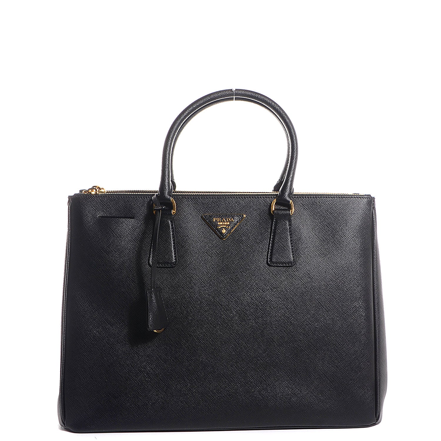 Prada Saffiano Lux Large Double Zip Tote Nero Black 1 of 12