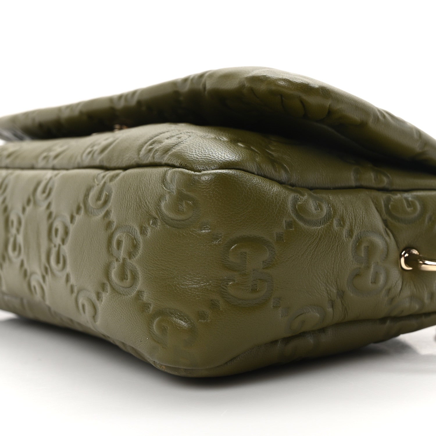 Gucci Lambskin Embossed Mini GG Milano Top Handle Shoulder Bag Green 9 of 9