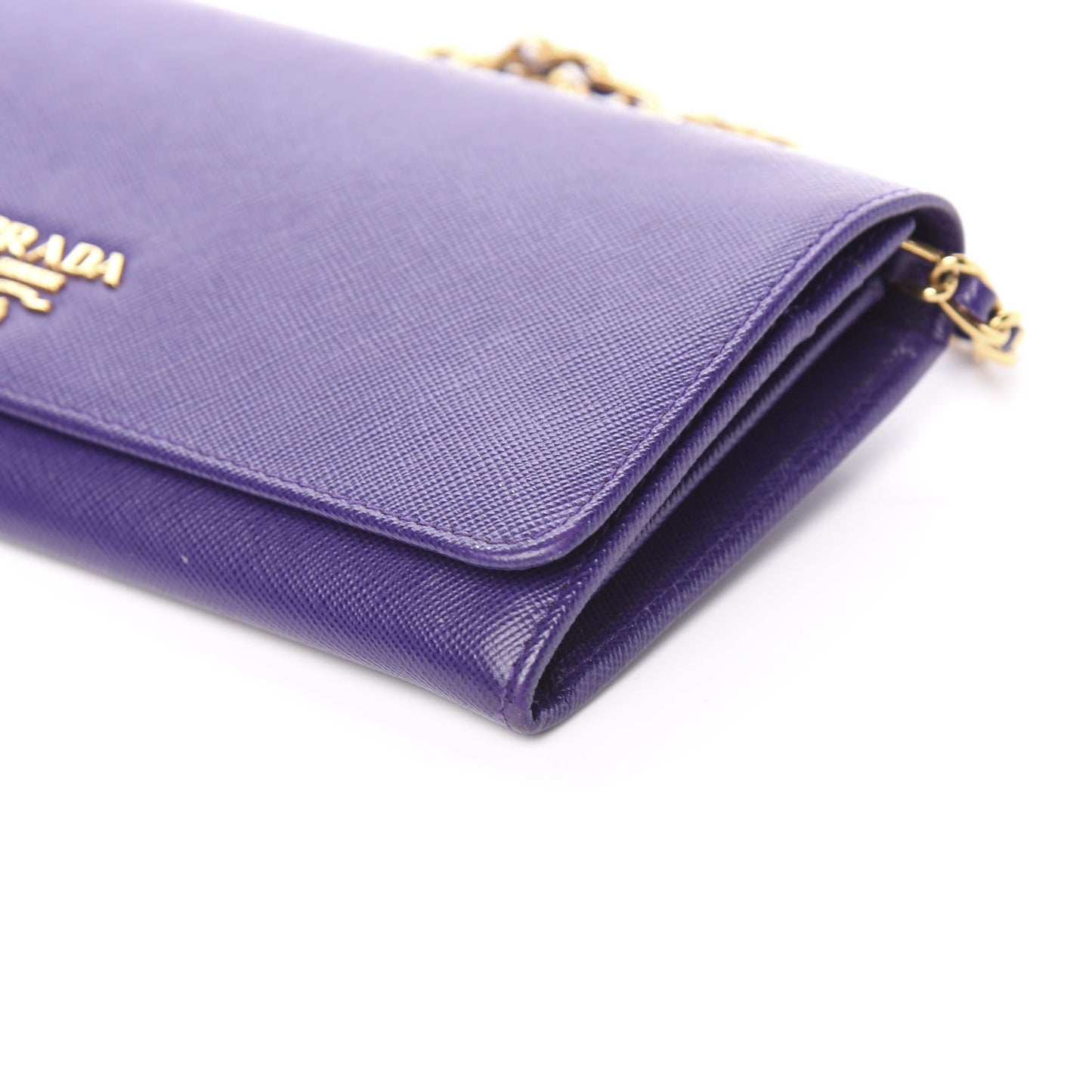 Saffiano Metal Oro Chain Wallet Viola