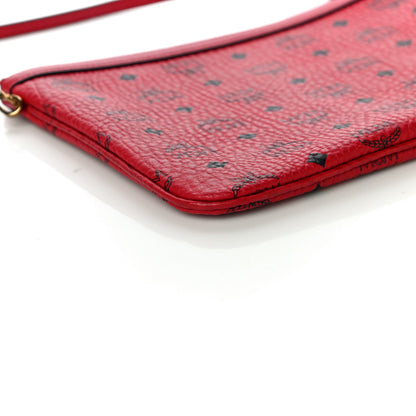 MCM Visetos Liz Shopper Tote Pouch Ruby Red 8 of 10