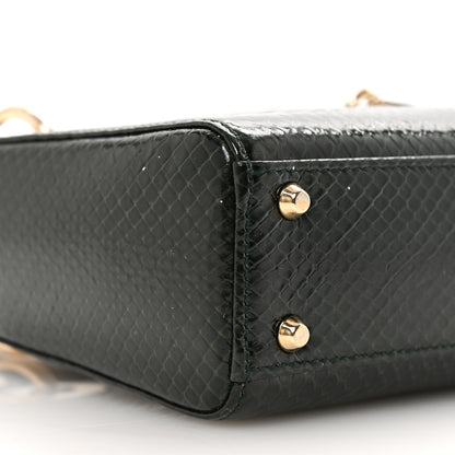 Christian Dior Shiny Snakeskin Mini Lady Dior Emerald Green 12 of 17