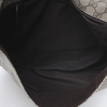 Gucci GG Plus Monogram Web Large Flap Messenger Bag Beige Dark Brown 6 of 7