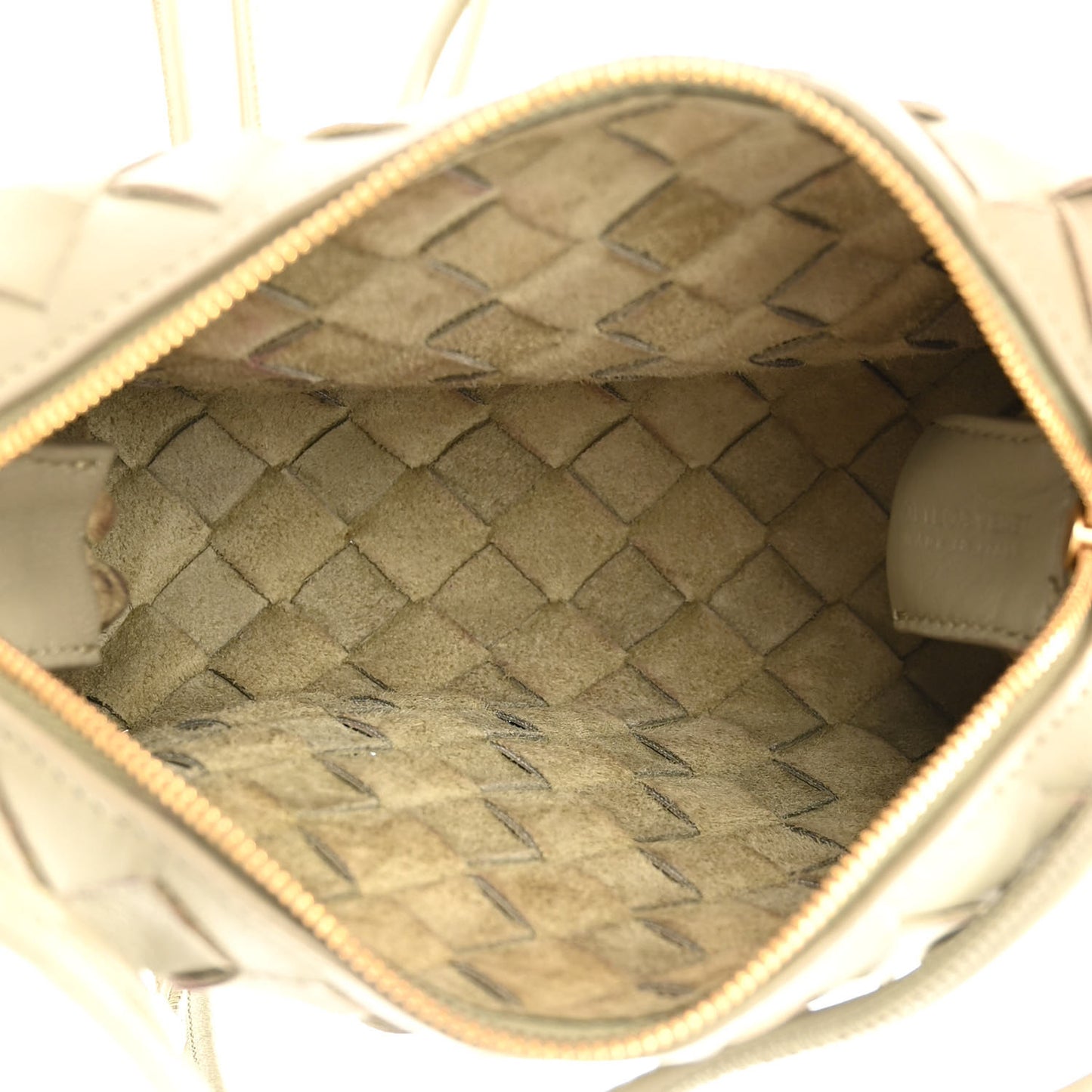 Nappa Intrecciato Mini Loop Camera Bag Travertine