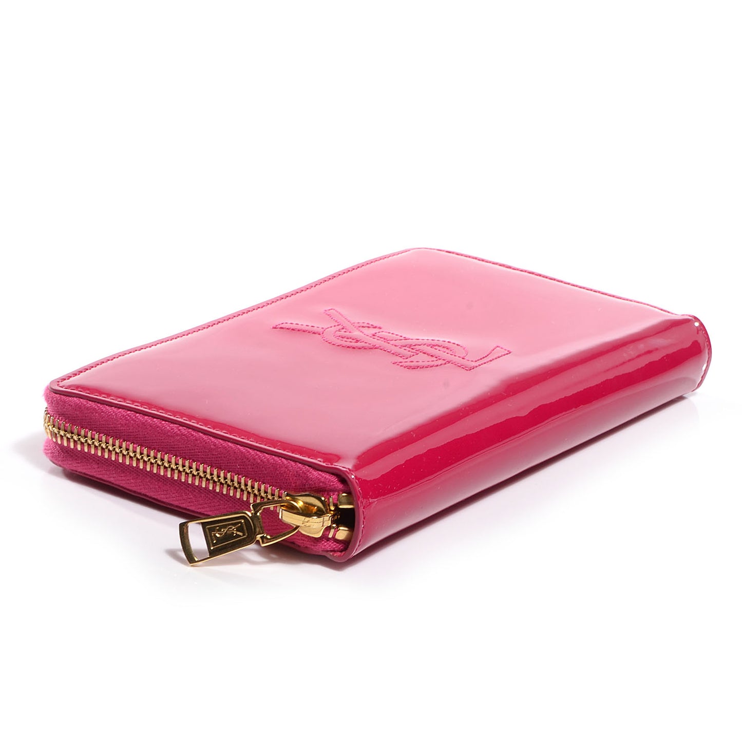 Patent Leather Belle De Jour Zippy Wallet Fuchsia