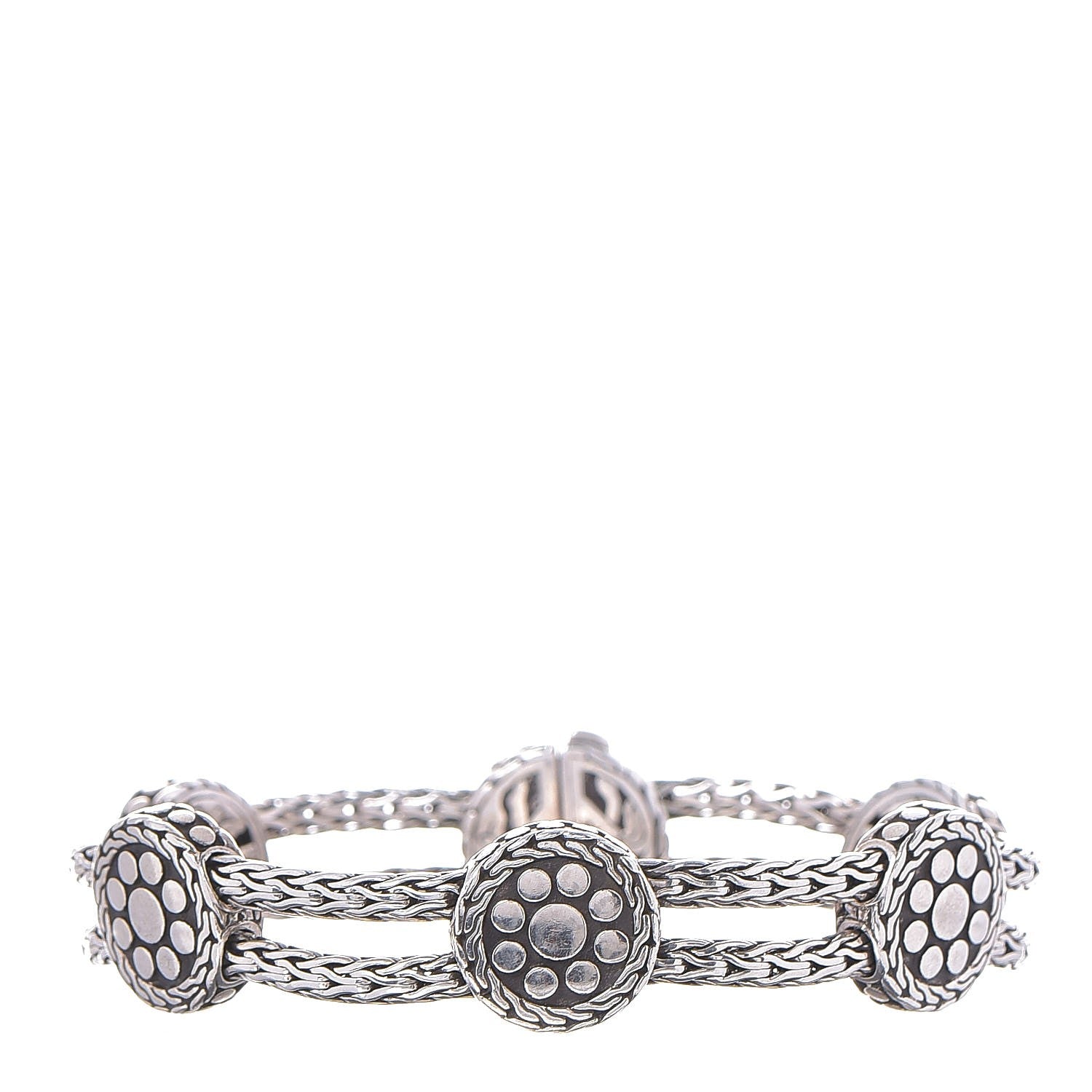 John Hardy Sterling Silver Dot Rope Disc Bracelet 1 of 5