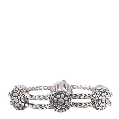 John Hardy Sterling Silver Dot Rope Disc Bracelet 1 of 5