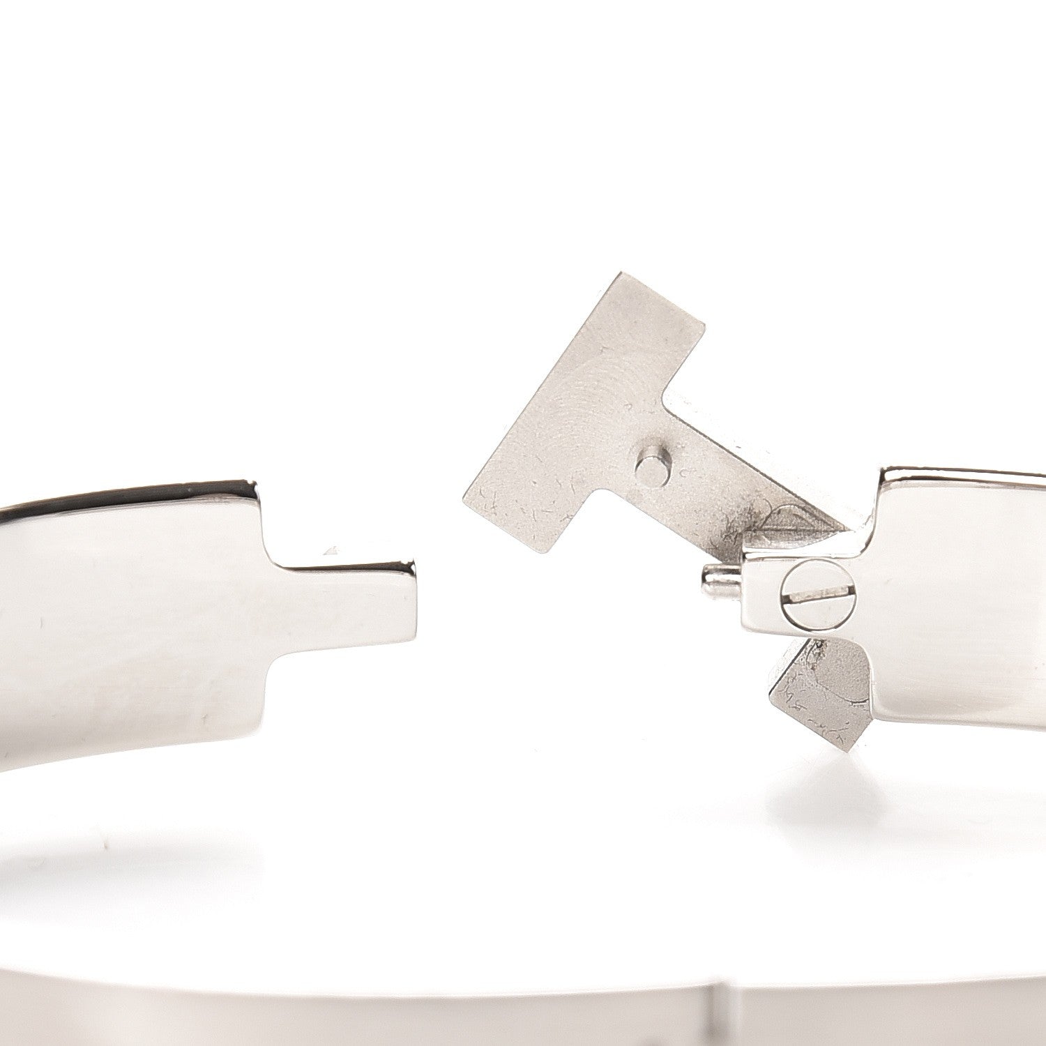 Hermes Matte Enamel Narrow Clic Clac HH Bracelet GM White 3 of 5