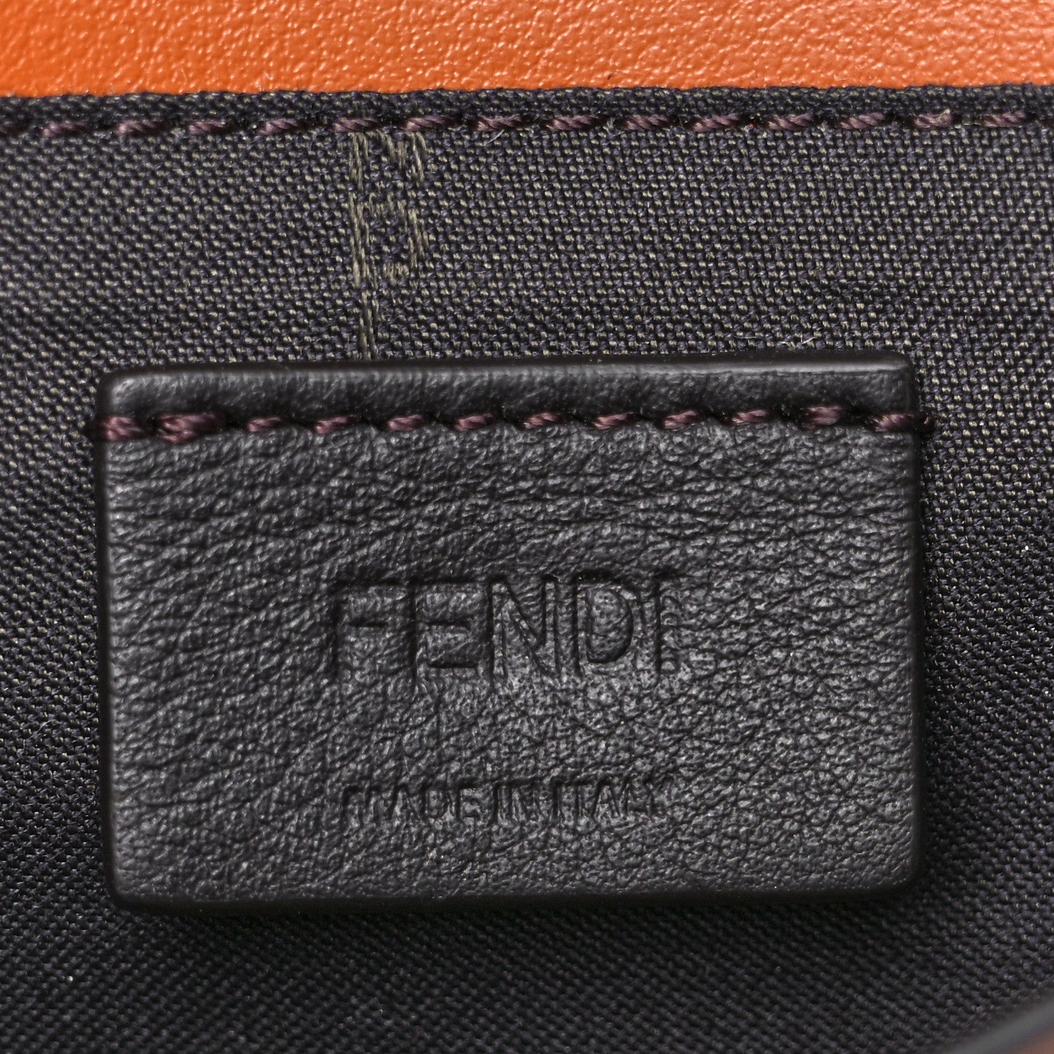 Fendi Vitello King Tamponato Logo Embossed Fold Over Card Holder Wallet Cuoio 9 of 19