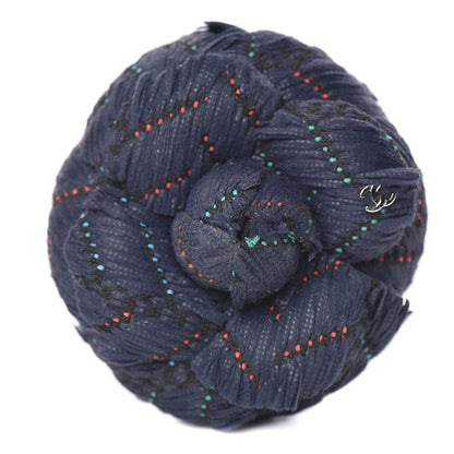 Chanel Tweed Camellia Brooch Navy Blue 1 of 5