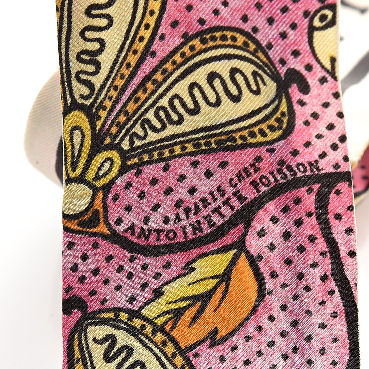 Gucci Silk Alsacienne Floral Print Skinny Scarf Pink 4 of 5