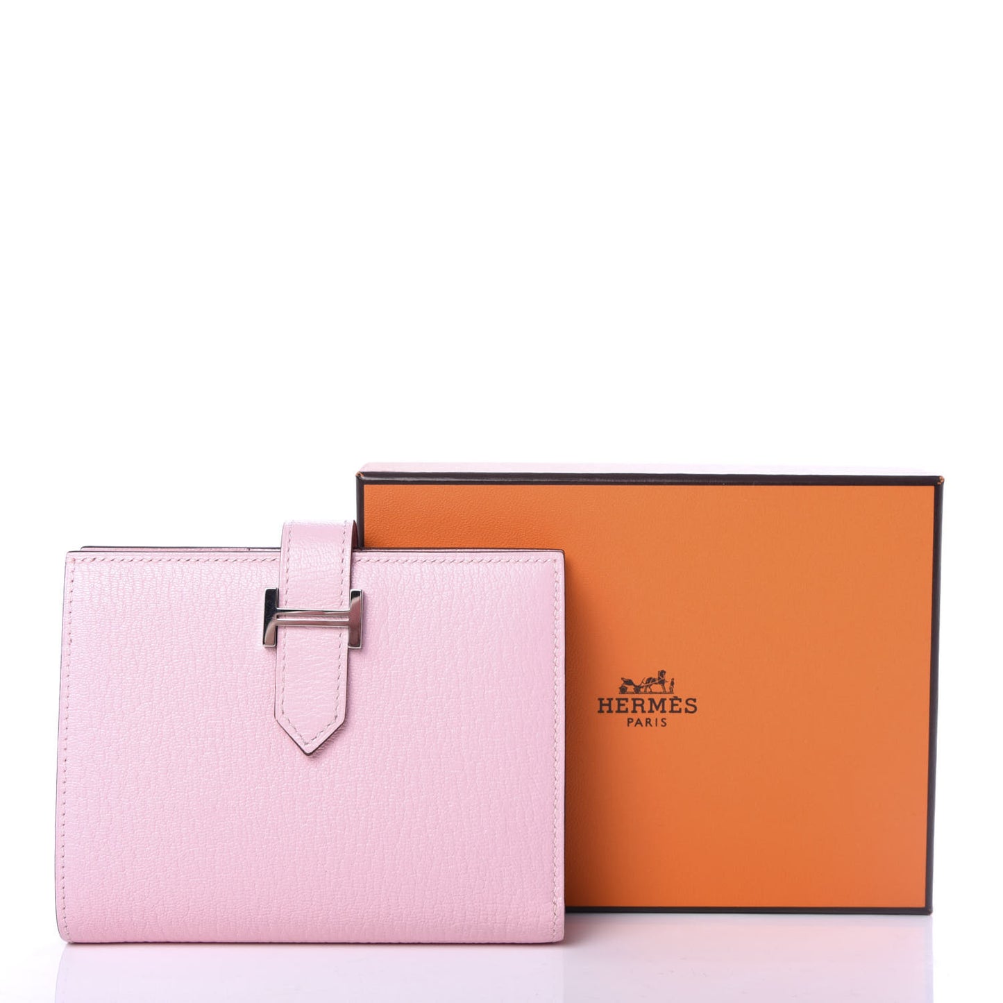 Chevre Mysore Bearn Compact Wallet Rose Sakura