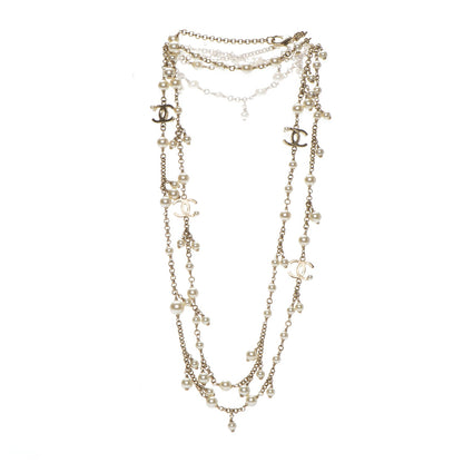 Chanel Pearl CC Long Necklace Gold 3 of 5