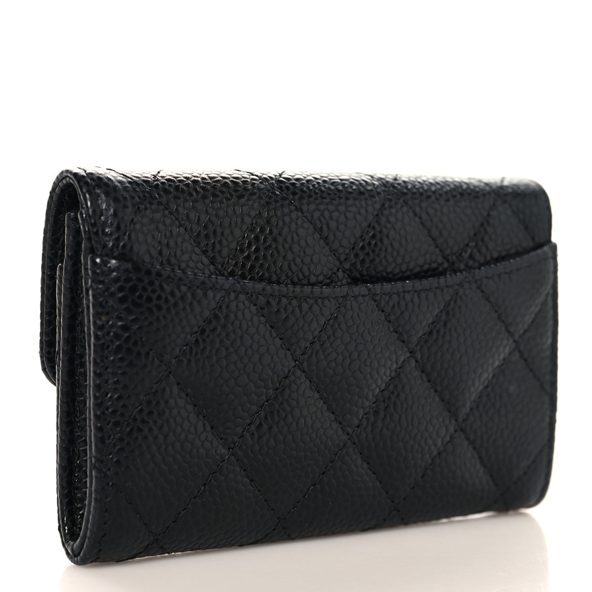 Chanel Caviar Quilted Flap Card Holder Wallet Black 3 of 9